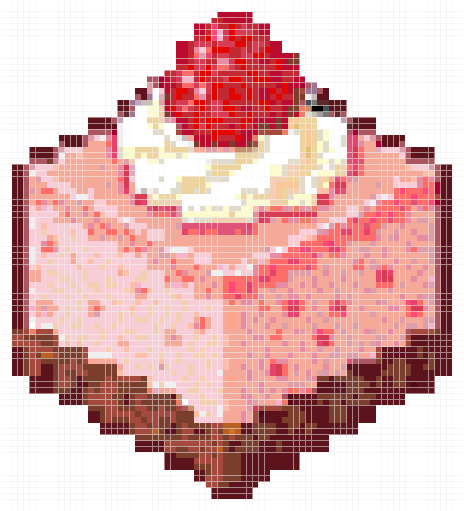 Pixel Art Raspberry Pink Cake Perler Bead Pattern