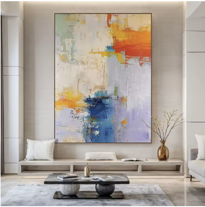 Tableau abstrait Reflets