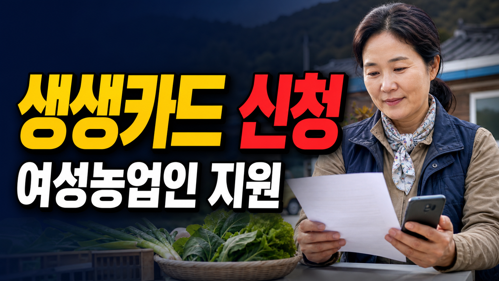 여성농업인 생생카드 지원사업 관련 핵심 정보를 상징적으로 보여주는 썸네일 이미지