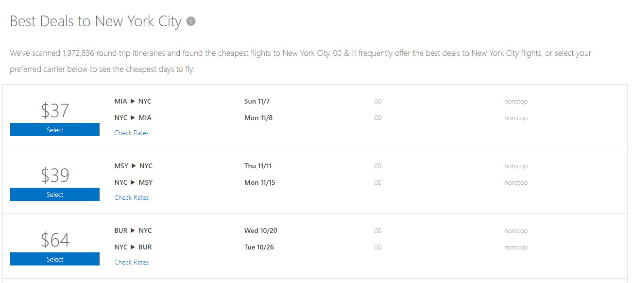 Best Deals to New York City