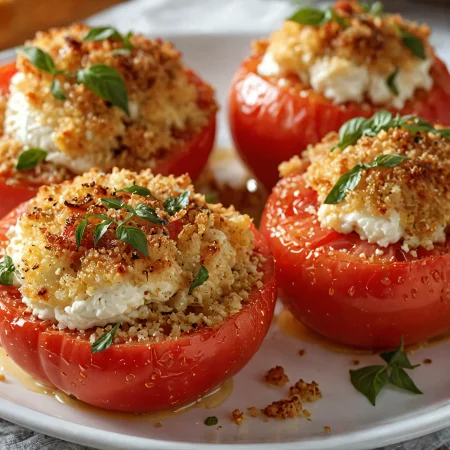 Stuffed Tomatoes with Baked Feta Cheese