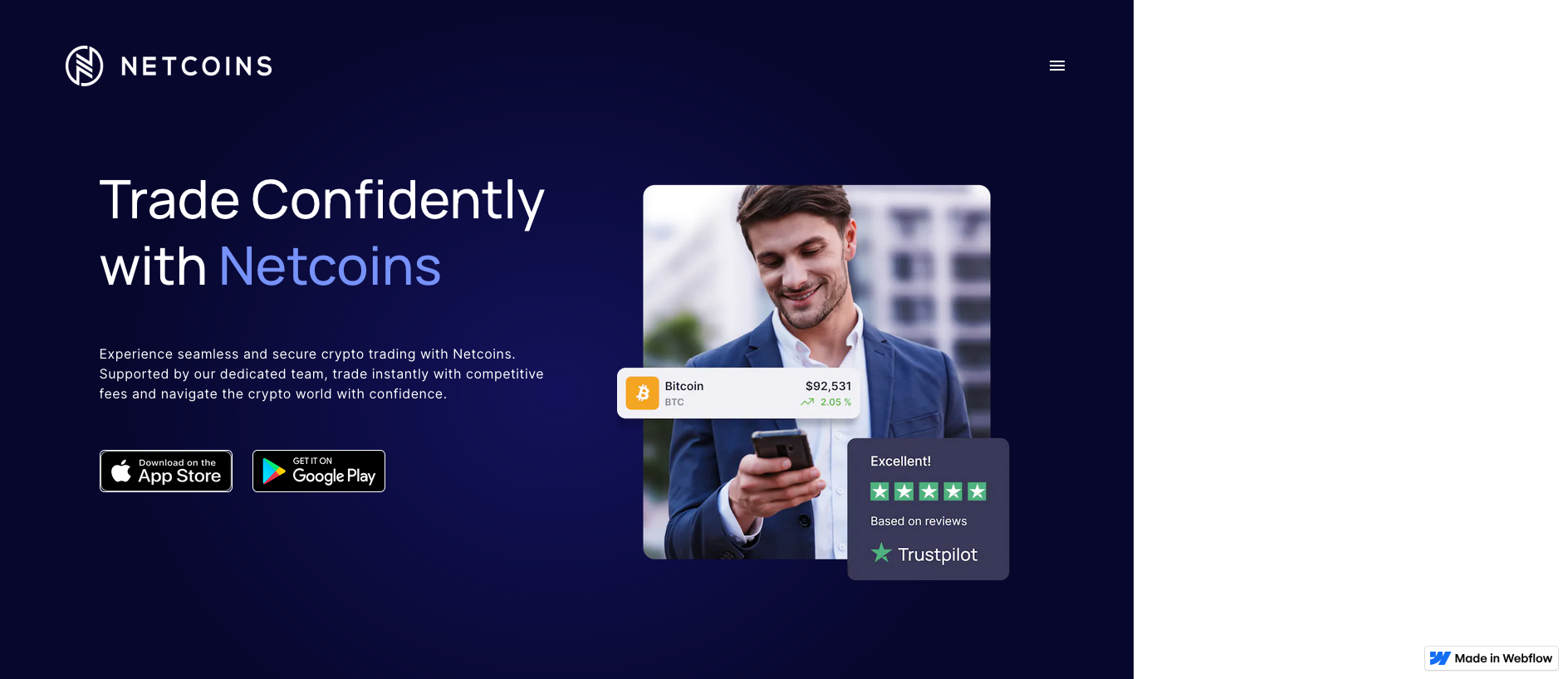 Stored capture of ca-netcoins-app-com-auth.webflow.io