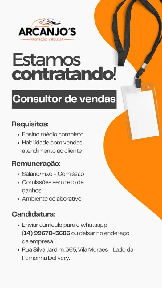 Vaga Para Consultor De Vendas