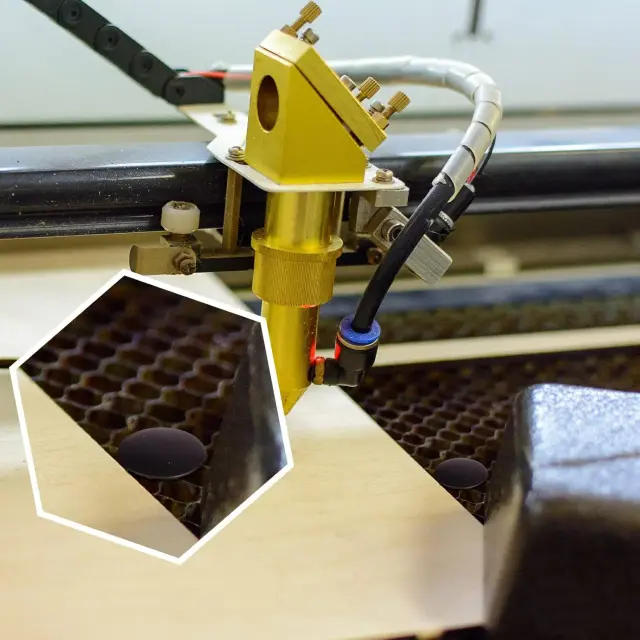 Honeycomb table mounted on laser engraver working surface