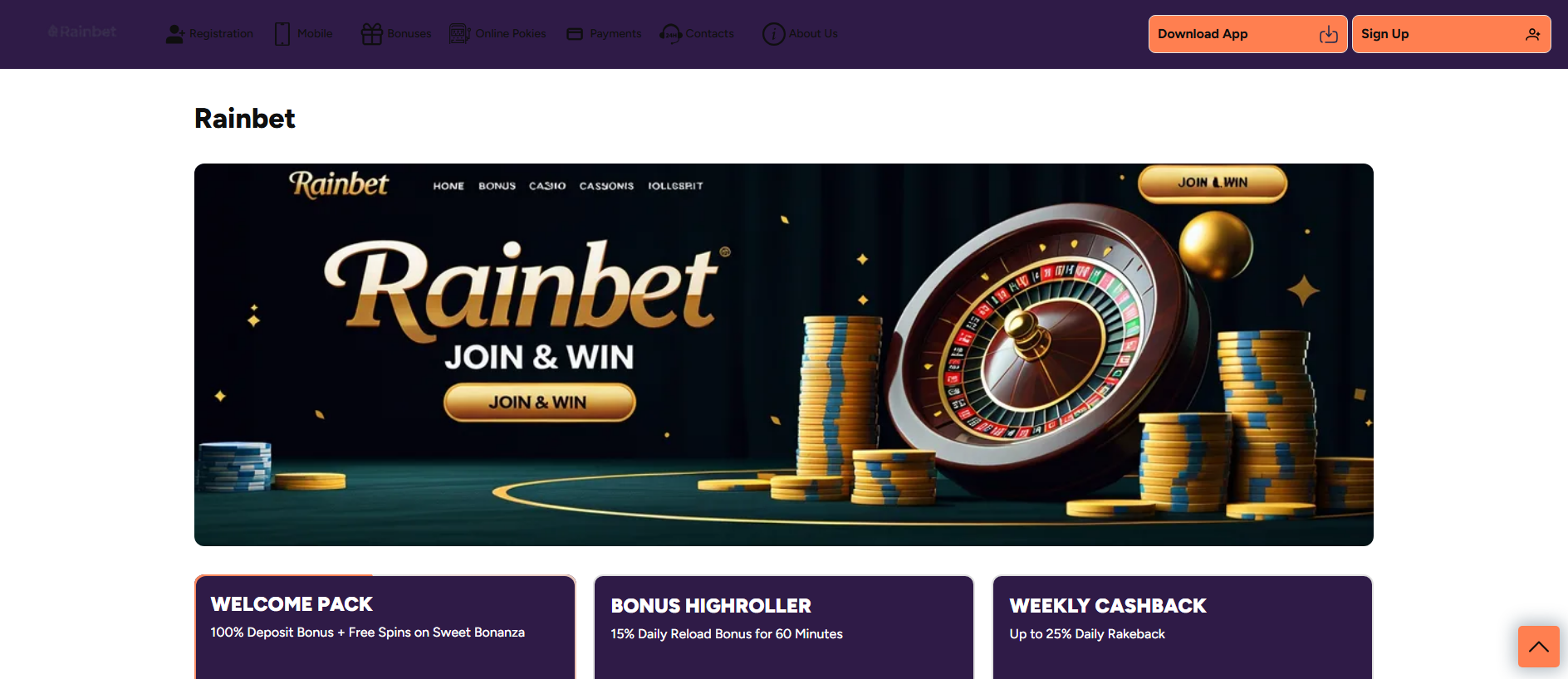 Stored capture of rainbet-play.com