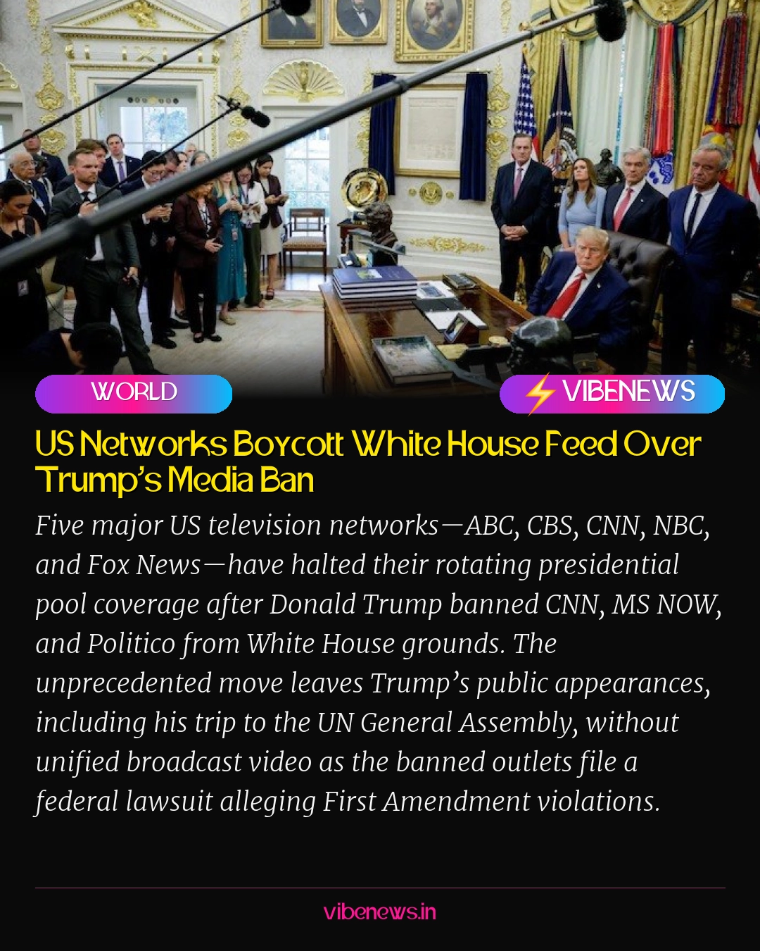 US Networks Boycott White House Feed Over Trump’s Media Ban