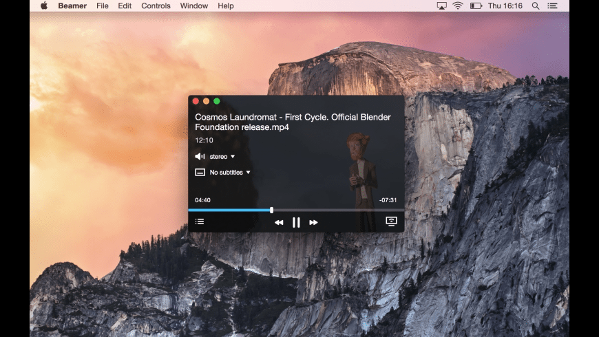 Beamer for Mac — streaming a movie file from macOS to Apple TV with subtitles