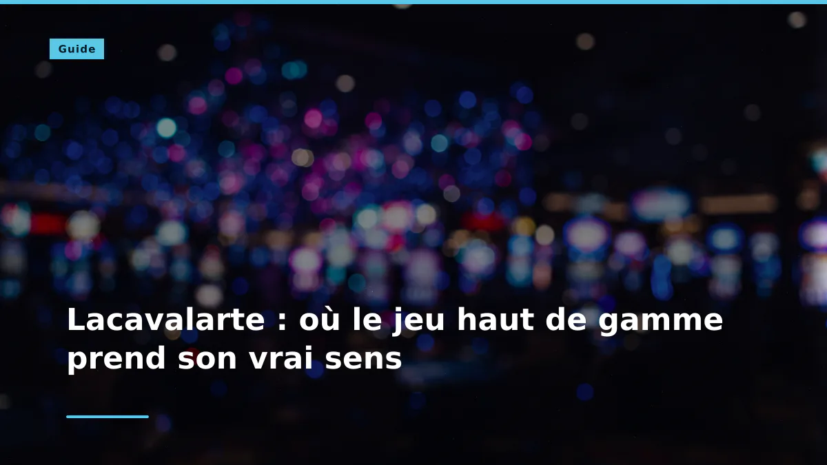 Lacavalarte : où le jeu haut de gamme prend son vrai sens