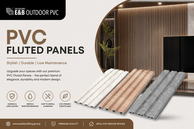 Upgrade interior spaces with premium PVC Fluted Panels designed for modern walls and ceilings. These lightweight, durable, and low-maintenance decorative panels offer an elegant fluted finish for residential and commercial interiors. Available in various colors, textures, and designs to enhance aesthetics while ensuring long-lasting performance.

Visit Now: https://eastbuilding.group/product-category/pvc-panels-indoor/pvc-fluted-panels/