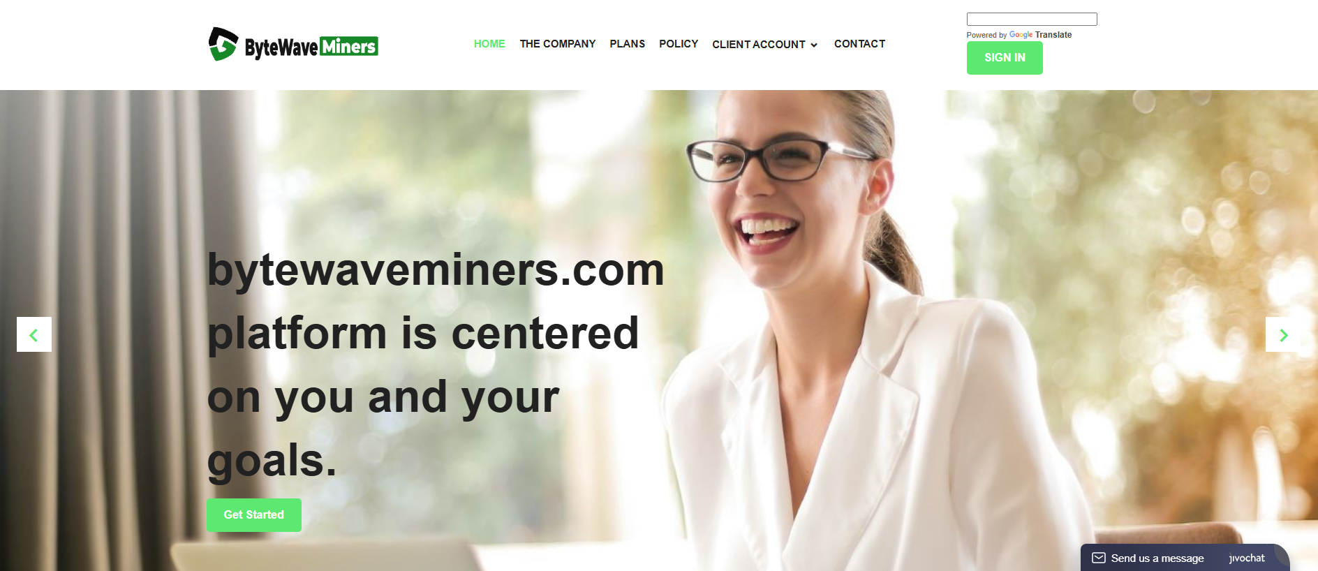 Forensic screenshot of bytewaveminers.com showing the phishing page layout