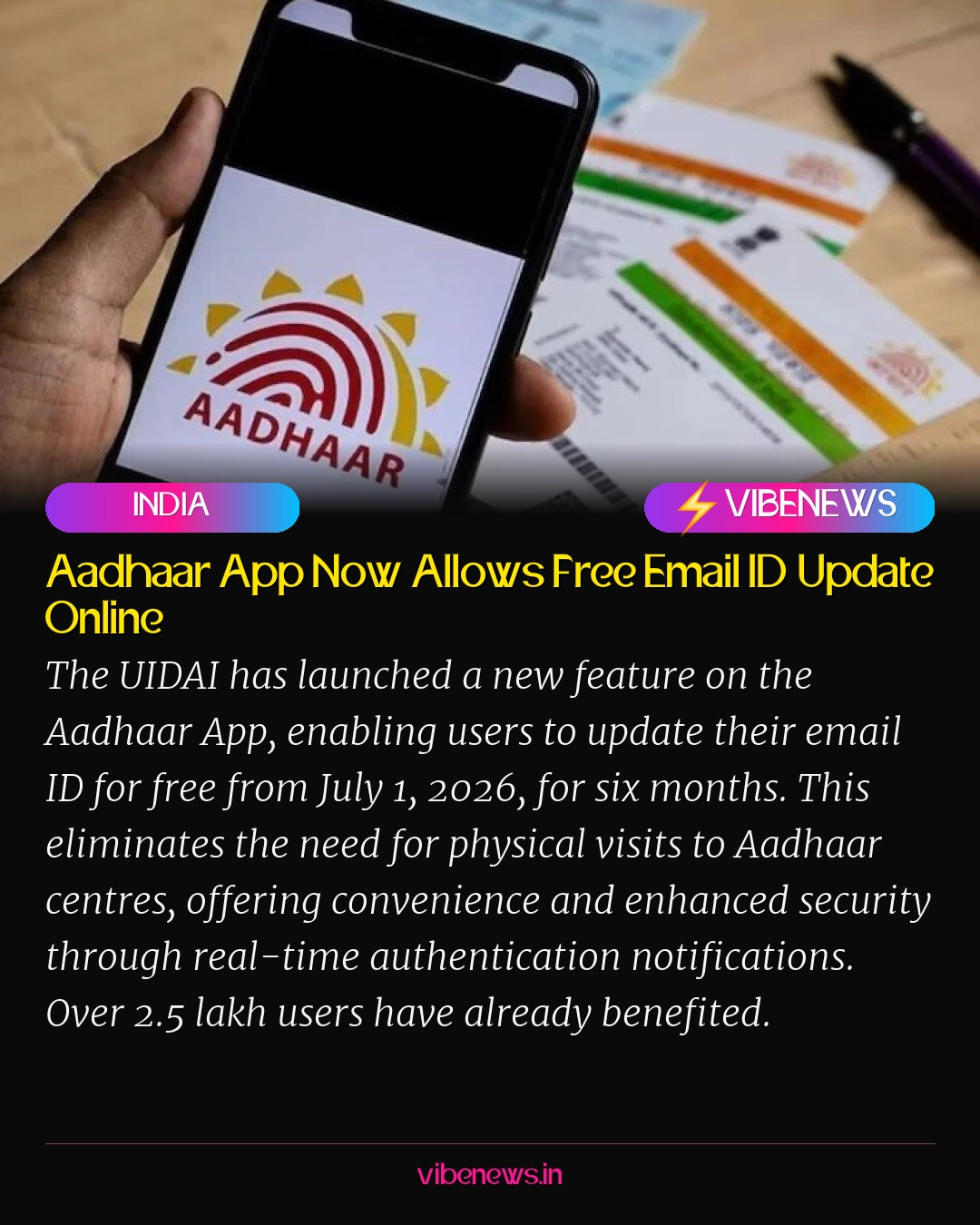 Aadhaar App Now Allows Free Email ID Update Online