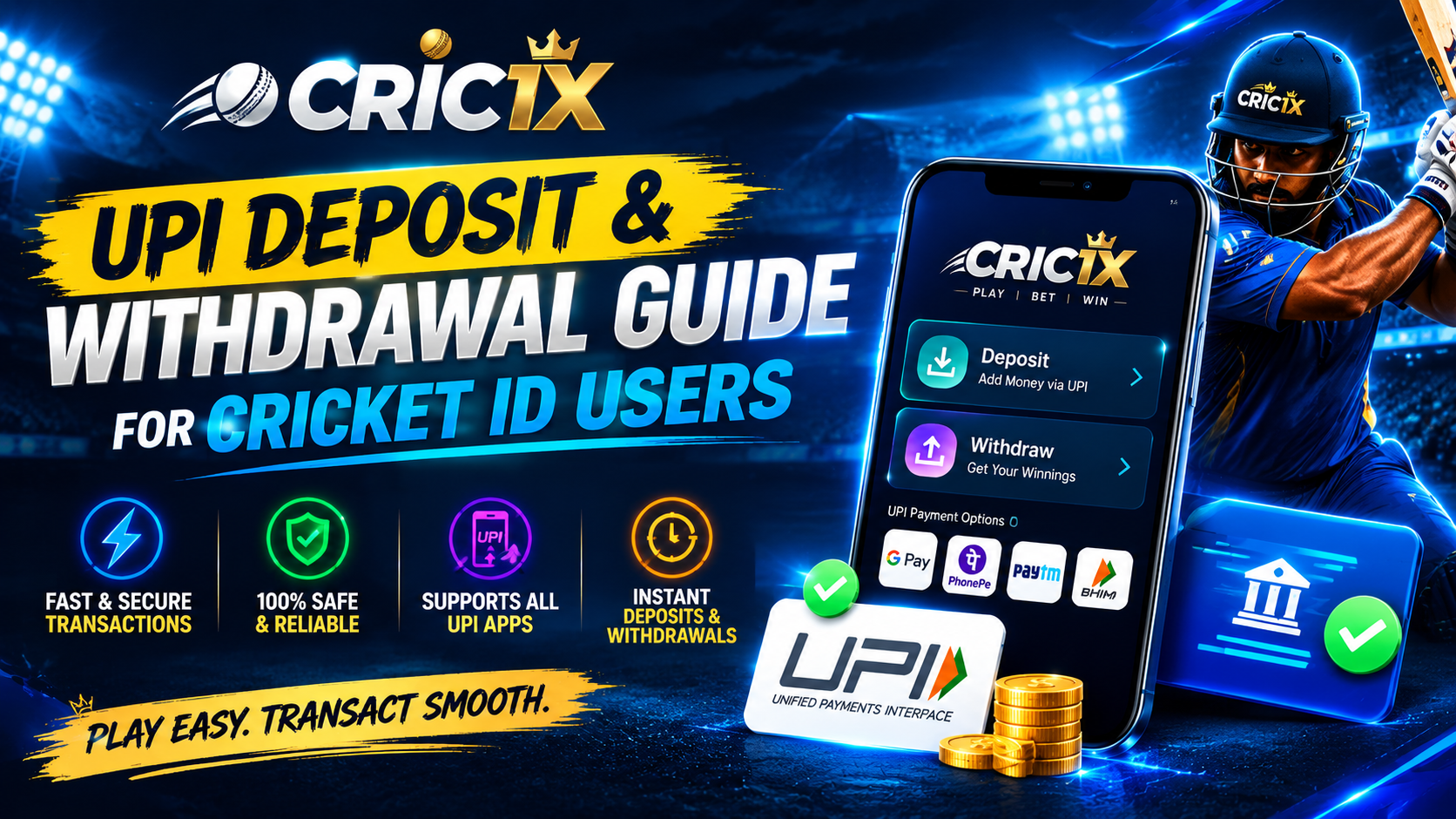 UPI Deposit & Withdrawal Guide for Cricket ID Users