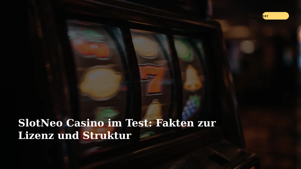 SlotNeo Casino im Test: Fakten zur Lizenz und Struktur