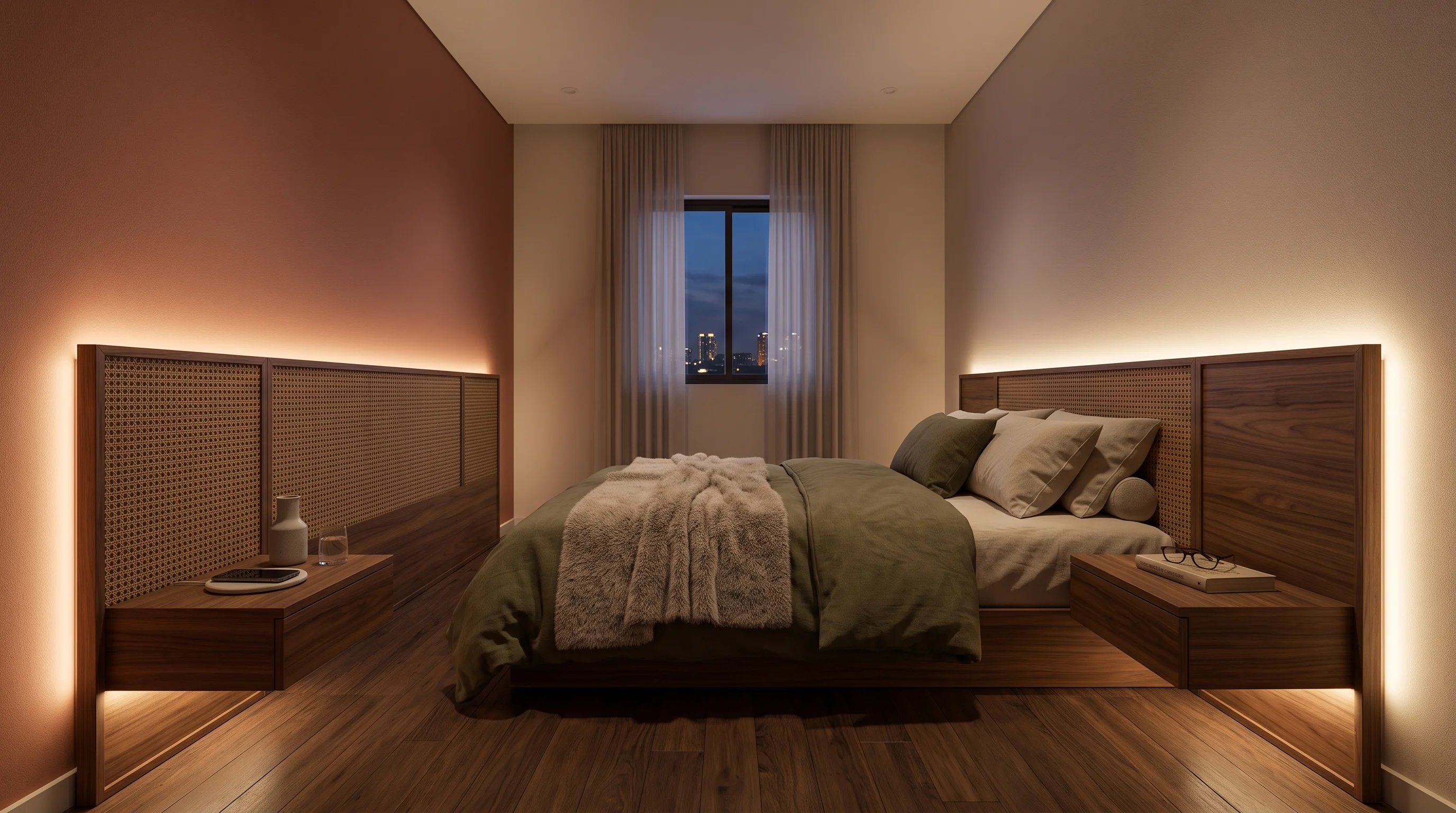 Hidden Perimeter Ambient Lighting Bedroom