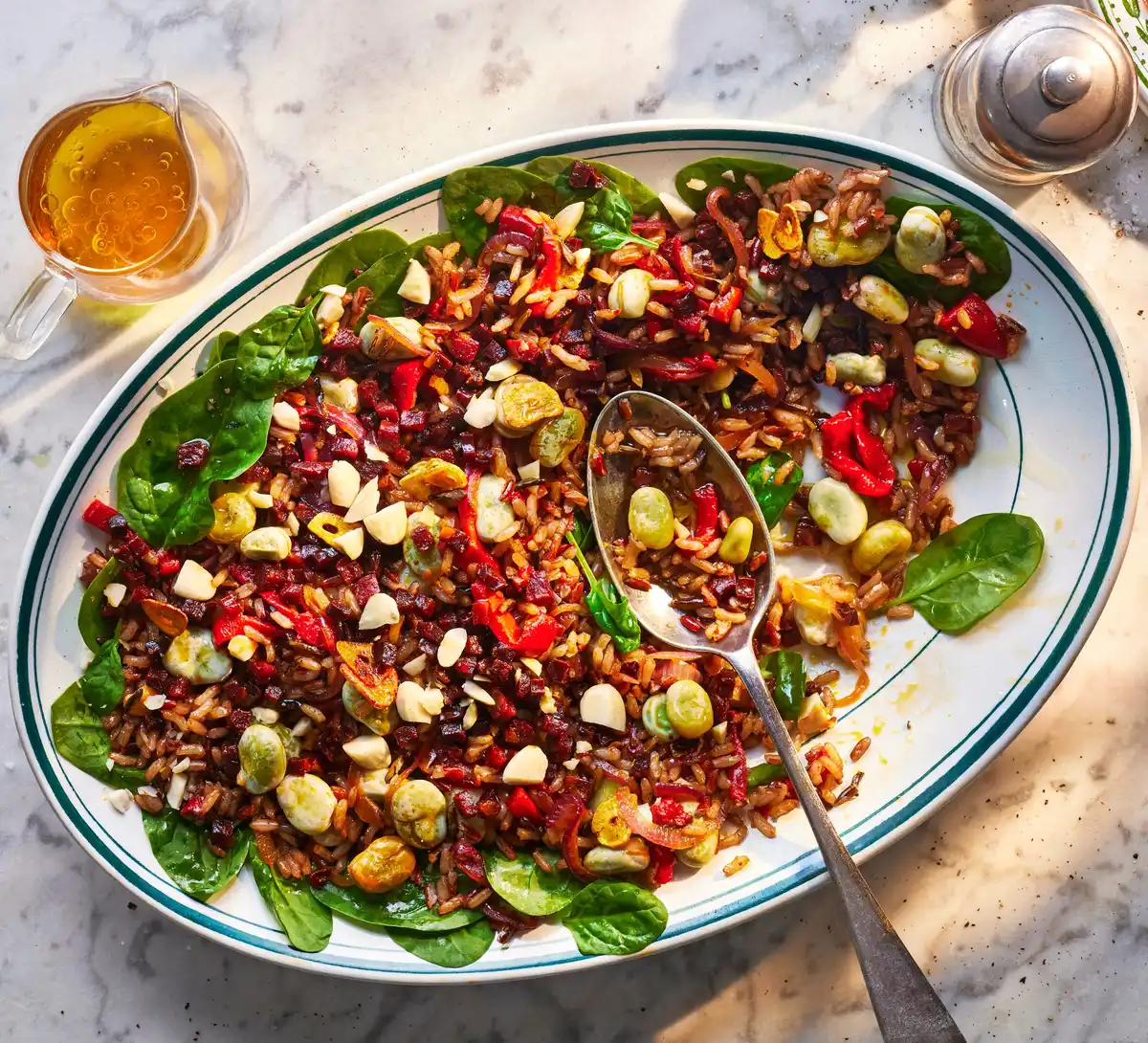 Chorizo, Broad Bean & Wild Rice Platter