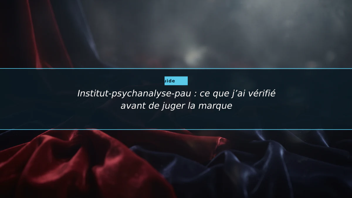 Institut-psychanalyse-pau : ce que j’ai vérifié avant de juger la marque