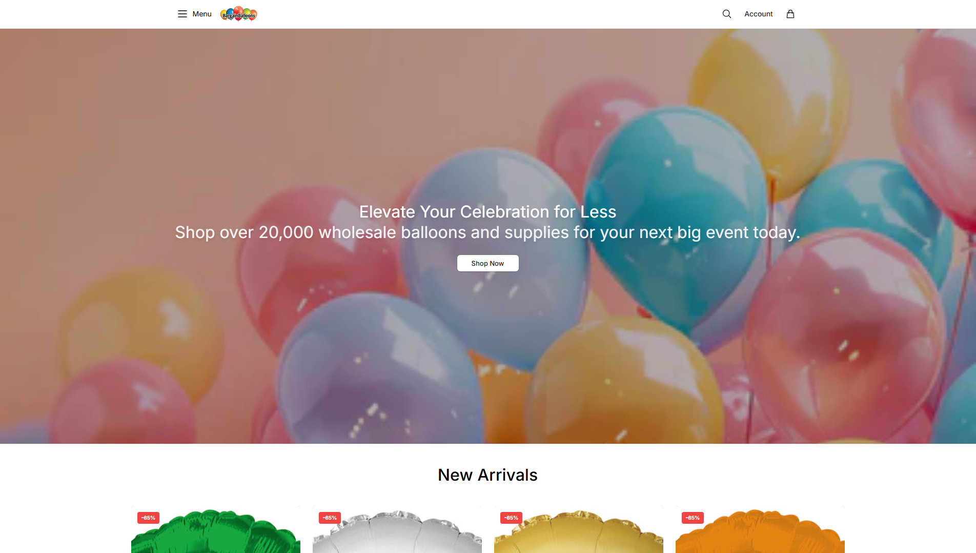 Stored capture of bargainballoonshq.shop
