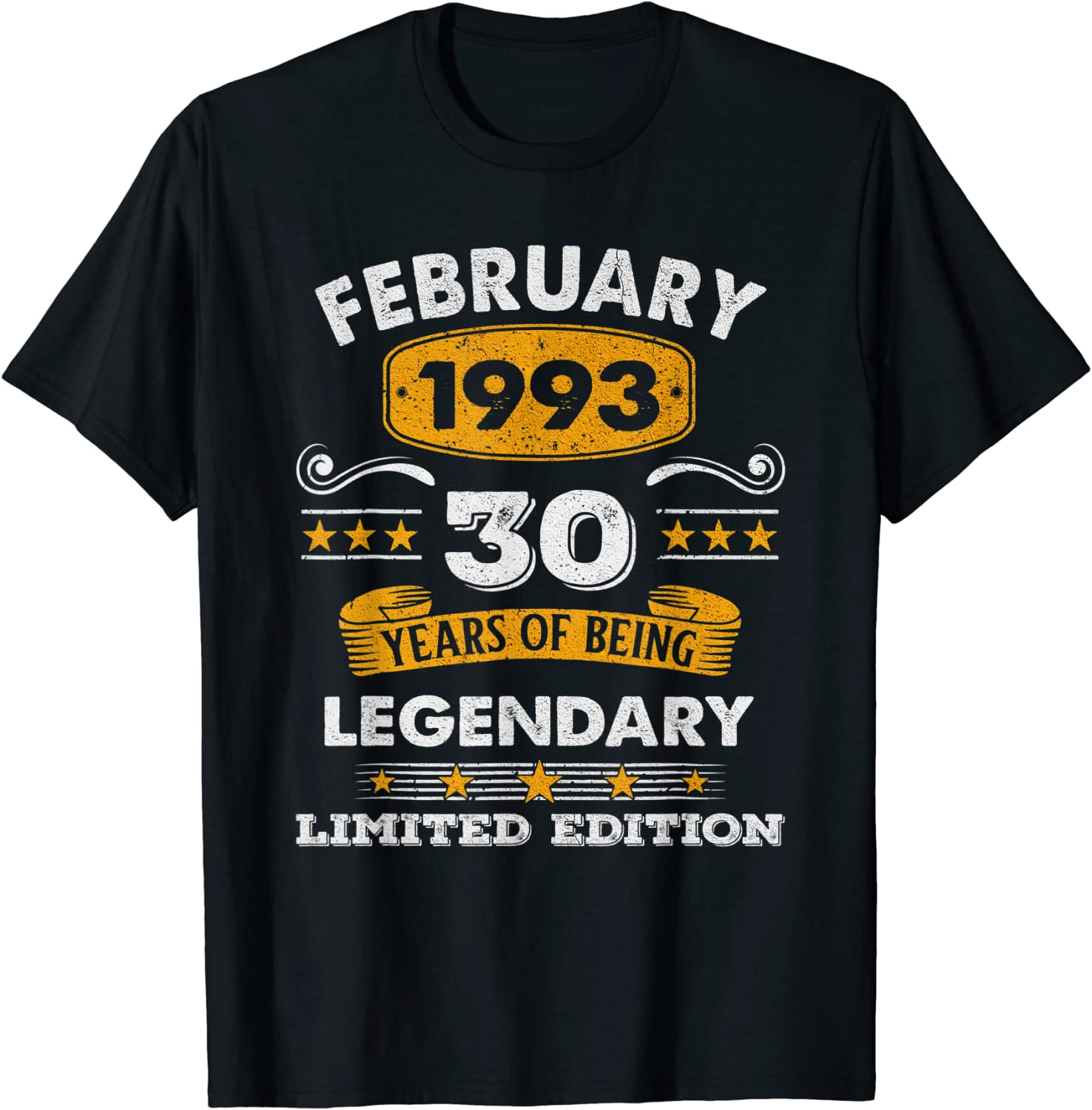 30 Years Old 30th Birthday Legend Since February 1993 Unisex T-Shirt