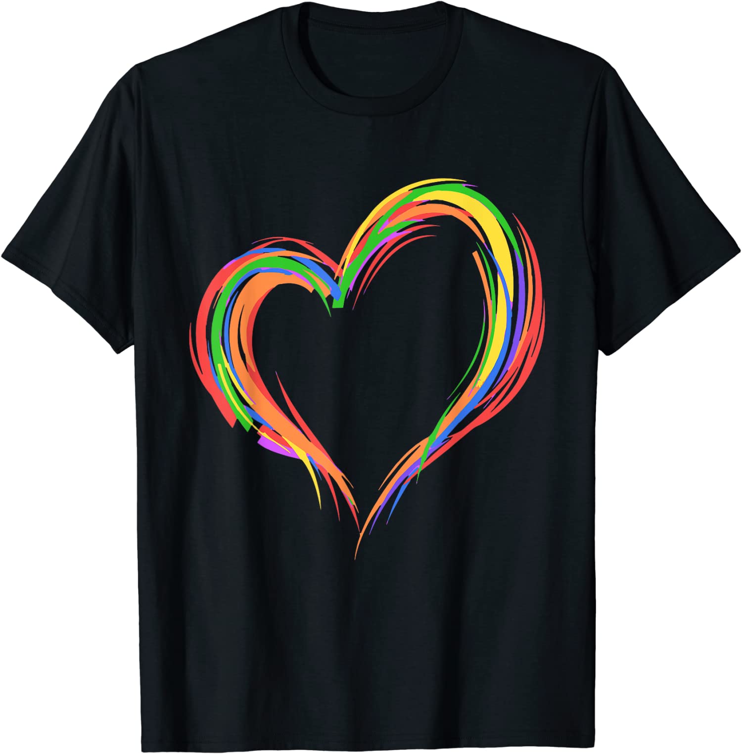Heart Rainbow Flag LGBT Gay Les Pride Support Gift Unisex T-Shirt