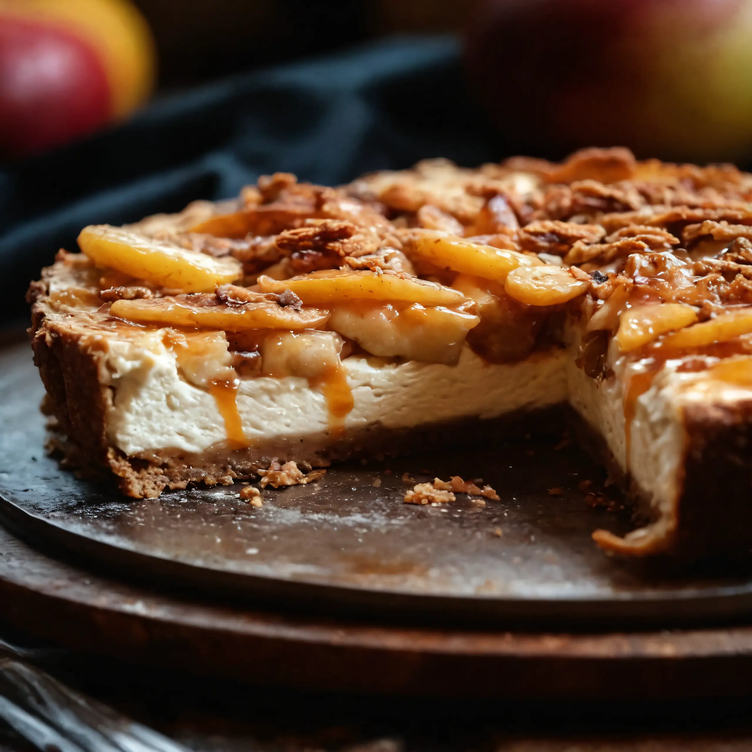 Caramel Salted Apple Pie Cheesecake