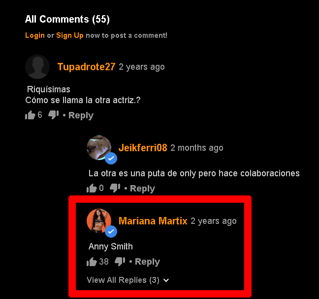 mariana martix and anny smith in answer #2006000