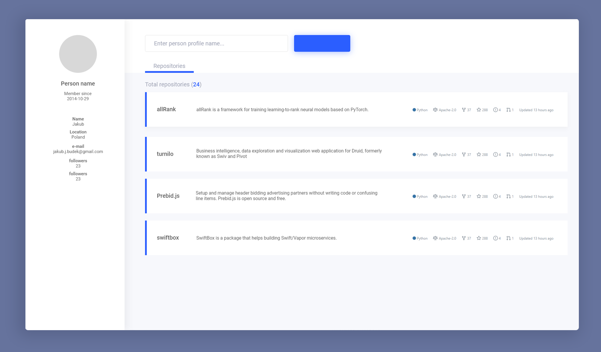 GitHub - JJbudek/github-dashboard: A simple dashboard created for ...