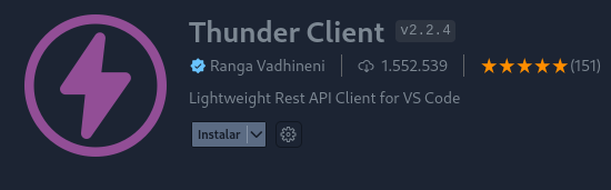 Instalando extensão