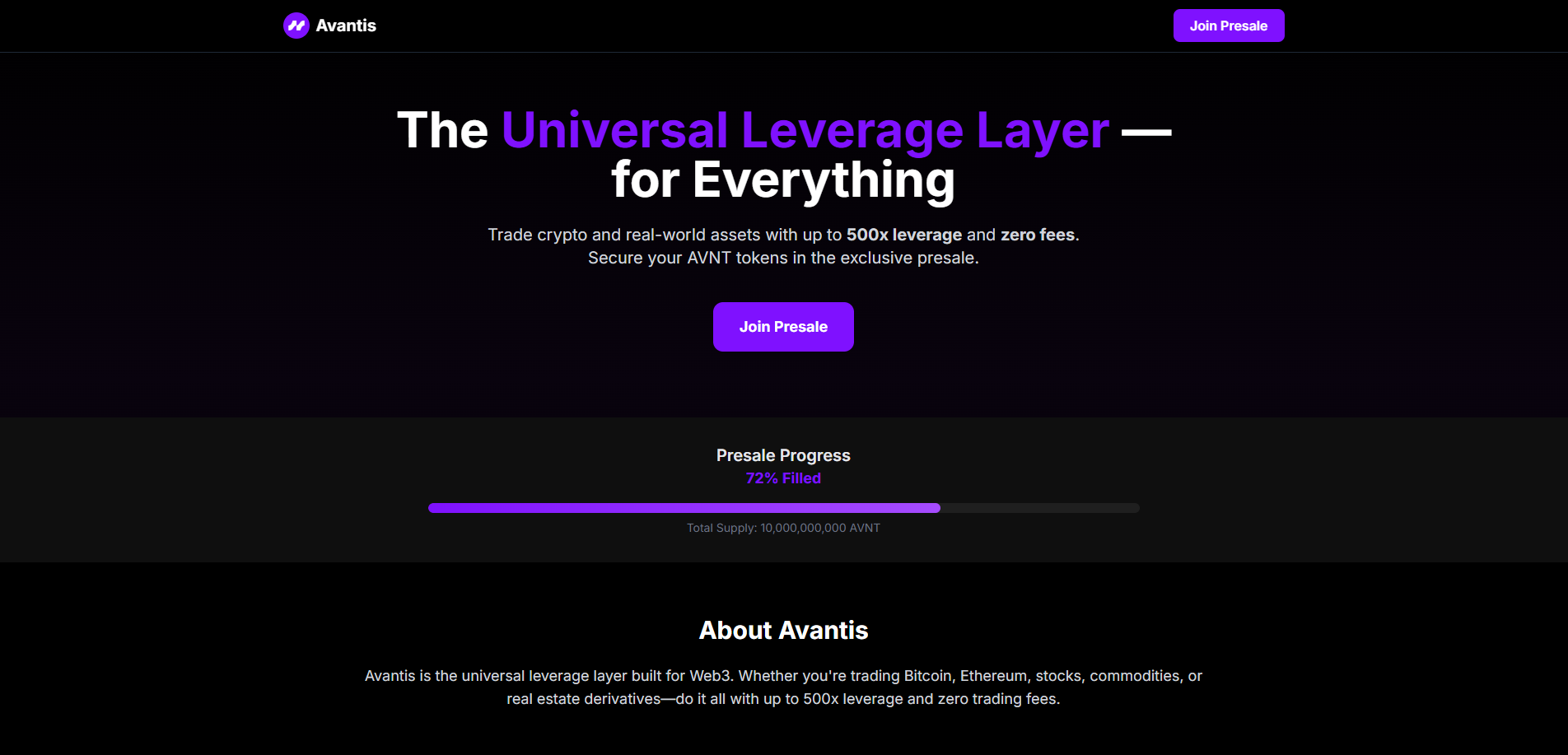 Stored capture of avantispresale.xyz