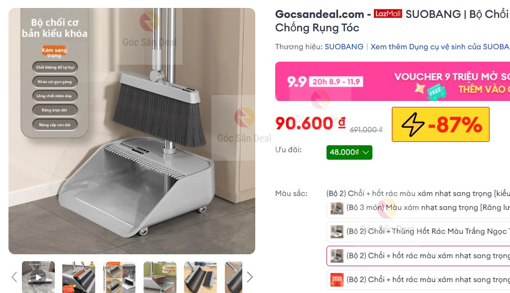SUOBANG | Bộ Chổi Dọn Nhà Trong Nhà Chống Rụng Tóc