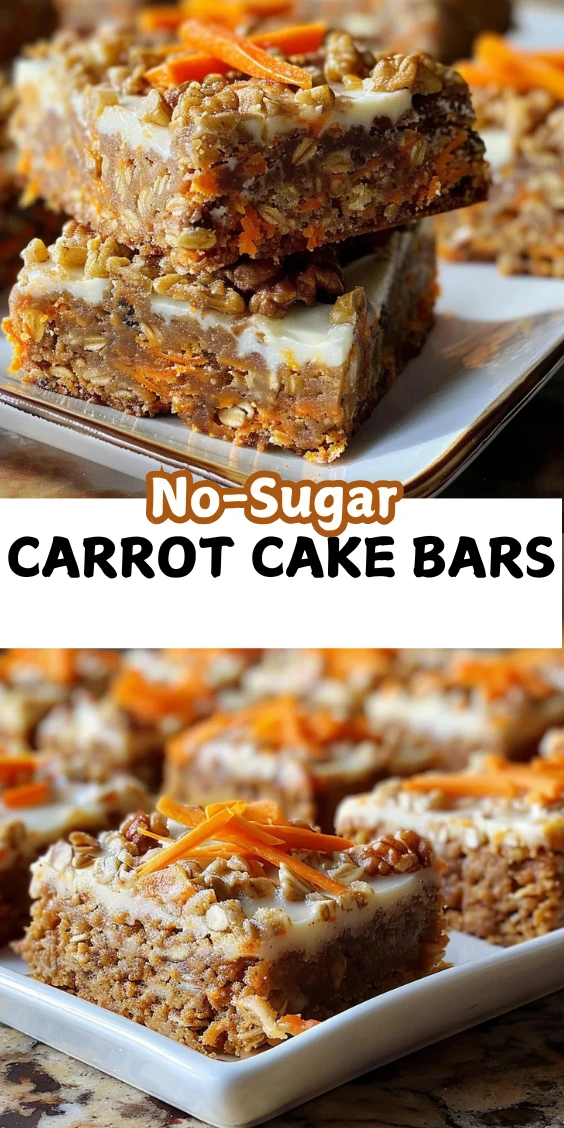 Sugar-Free Cottage Cheese Carrot Cake Bars