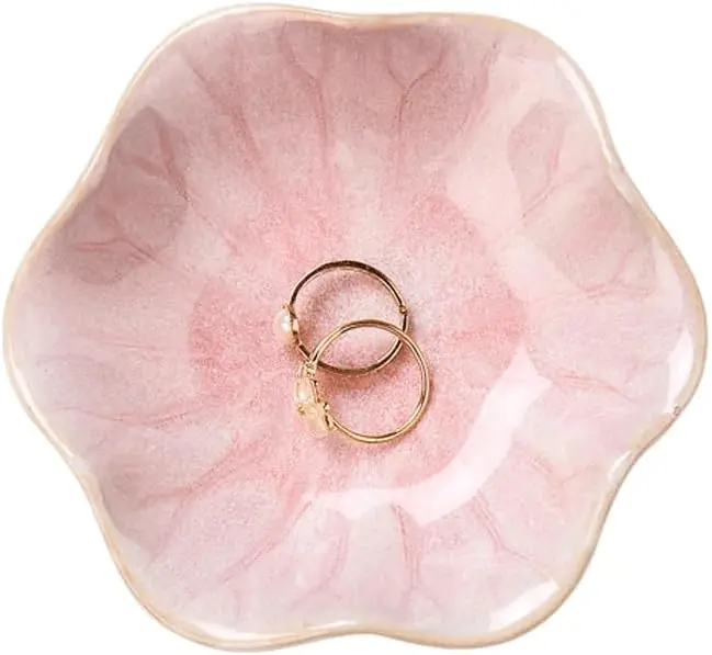 Lotus Leaf Ceramic Trinket Tray – Chic Jewelry & Key Organizer