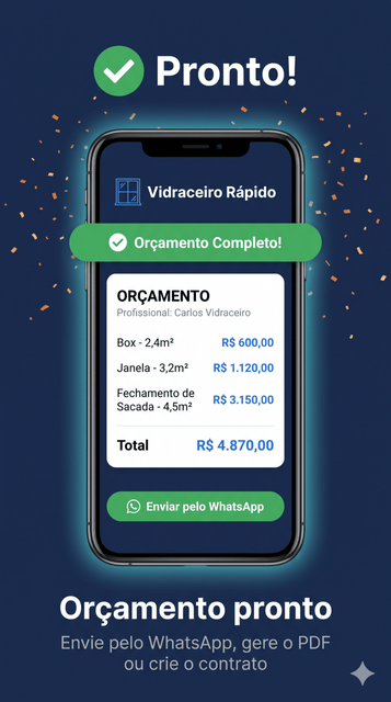 Passo 3 — Pronto! Orçamento completo