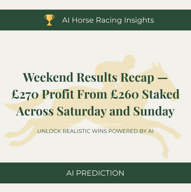 Weekend Results Recap — £270 Profit From £260 Staked Across Saturday and Sunday