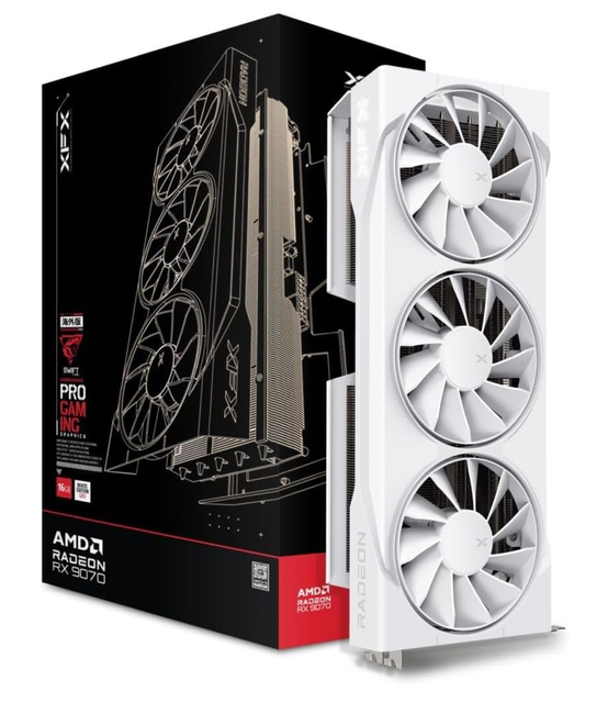 Placa de Vídeo AMD RX 9070 OC XFX, 16GB White Triple Fan Gaming Edition