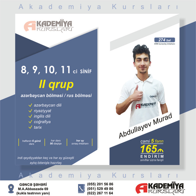 GÜZƏŞTLİ TƏHSİL qazanmaq istəyənlər !