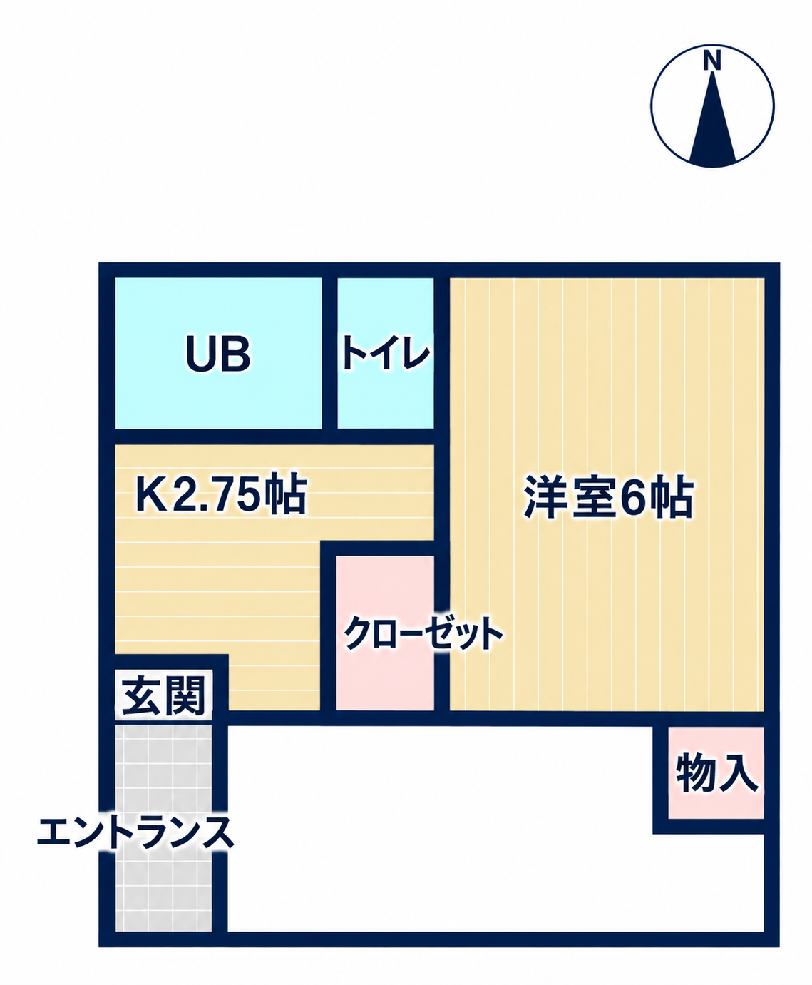 エールカラサワの1K間取り図