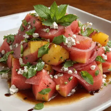 Peach Watermelon Salad Recipe: Cool Down This Summer!