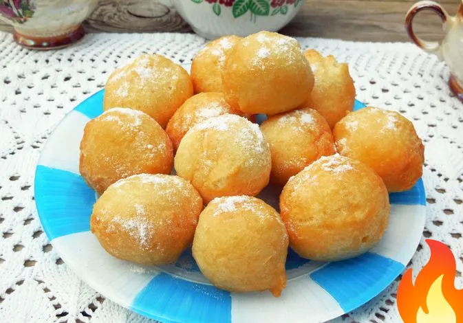 Постер Пончики на кефире, жаренные во фритюре