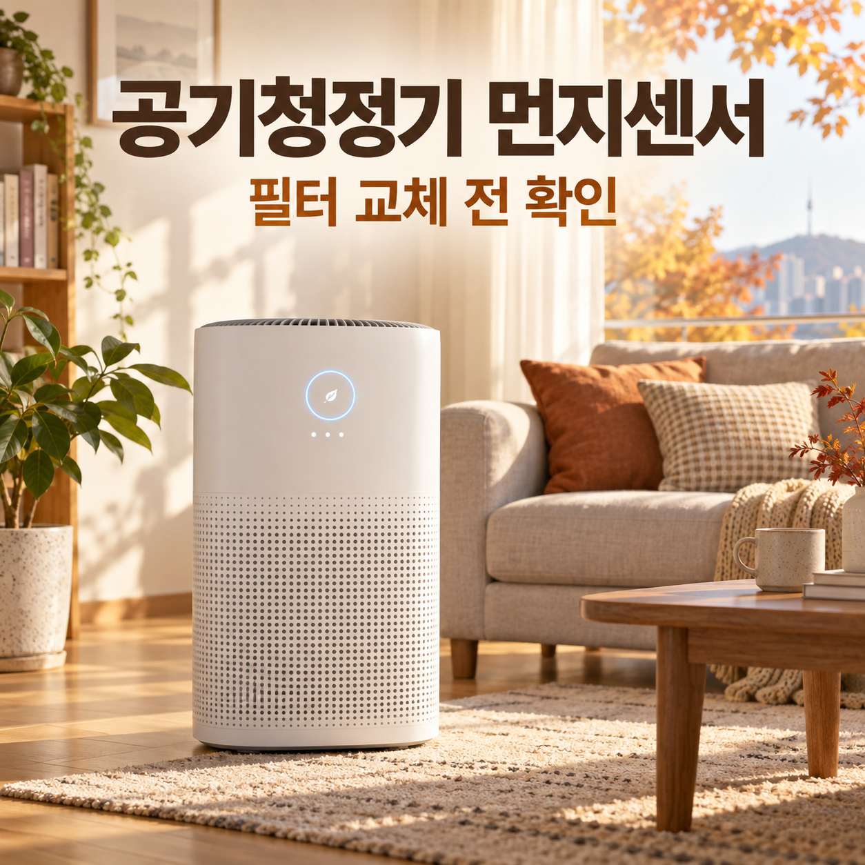 공기청정기 먼지센서 수치를 확인하기 전 필터 교체 판단을 안내하는 대표이미지