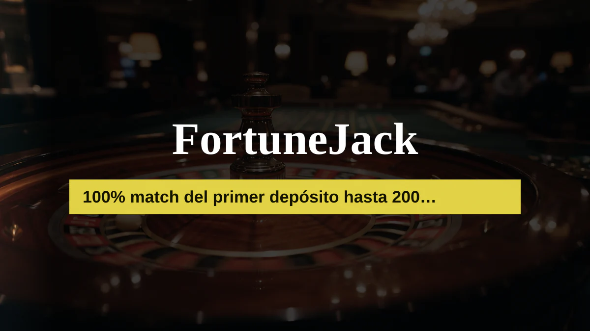 FortuneJack casino — bono de bienvenida 100% match del primer depósito hasta 200 USD + 500 FS, pagos: Visa, Mastercard, Skrill, Neteller, Paysafecard