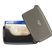 Card Case Grey Silk Open Close
