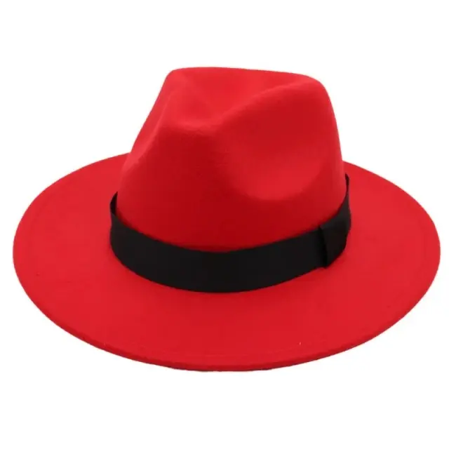 Red Wide Brim Hat