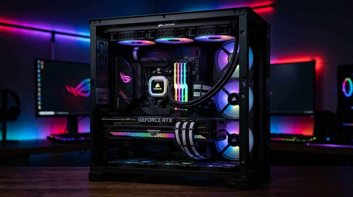 RAM RGB PC gaming RAM RGB pada PC gaming performa tinggi