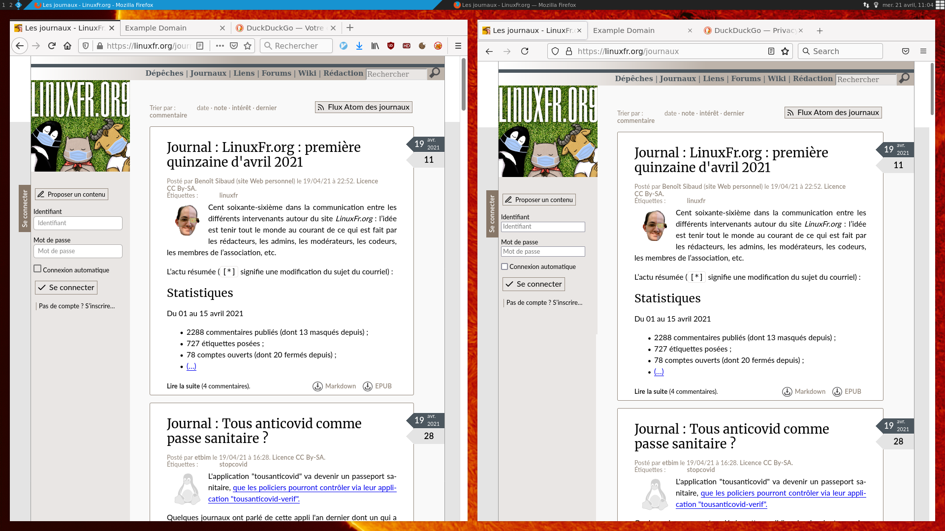 comparaison interface