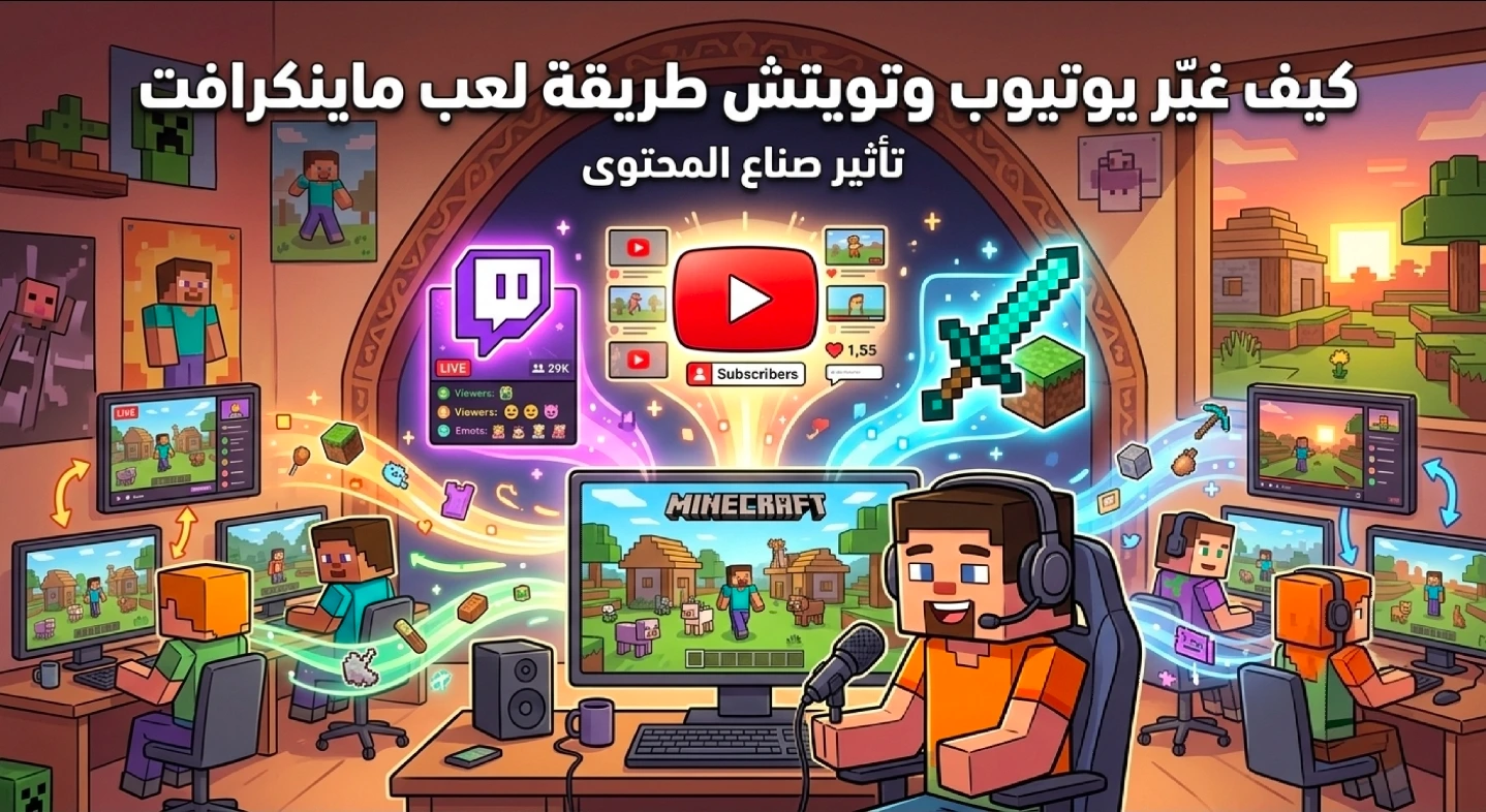 كيف غيّر يوتيوب وتويتش طريقة لعب الناس لماينكرافت إلى الأبد