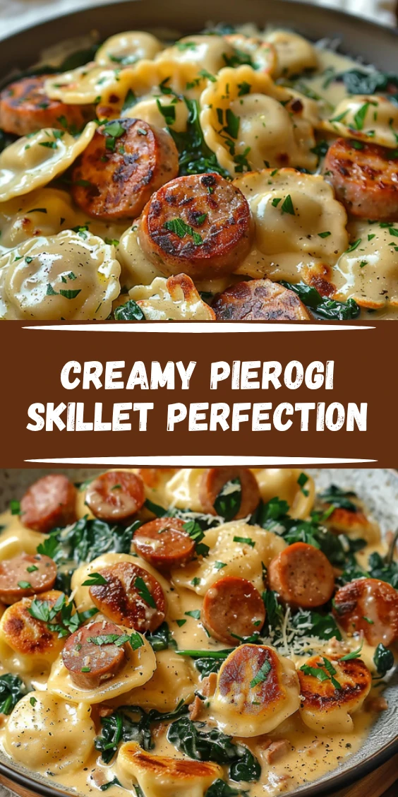 Creamy Pierogi and Turkey Sausage Skillet Magic