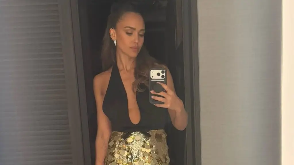 Jessica Alba Stuns in Prada at Taylor Swift and Travis Kelce’s Wedding