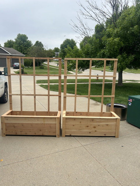 Raised Cedar Garden Box with Trellis