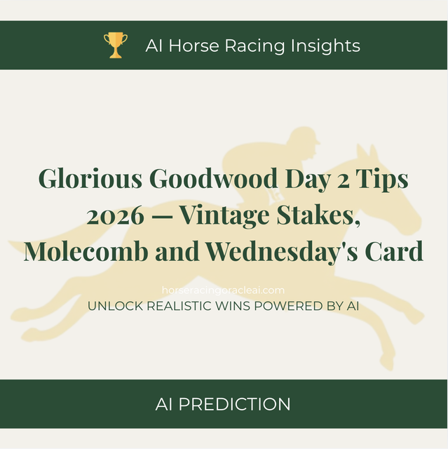 Glorious Goodwood Day 2 Tips 2026 — Vintage Stakes, Molecomb and Wednesday's Card
