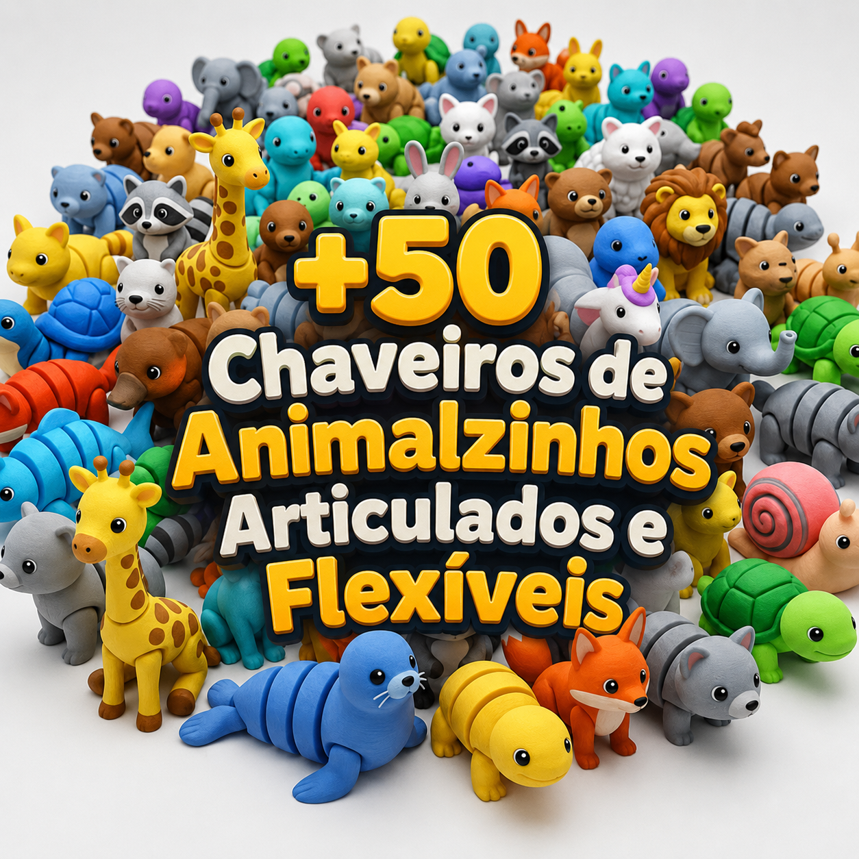 Chaveiros de Animalzinhos Articulados e Flexíveis